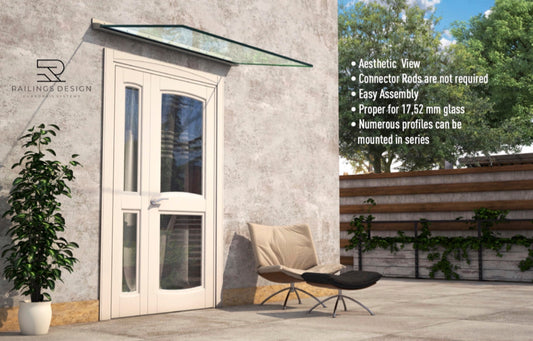 auvent de porte avec led 150x100cm