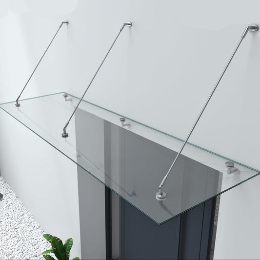 marquise de porte en verre 200x75cm