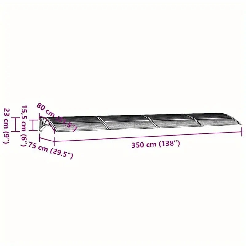 auvent de porte xxl 350x75cm