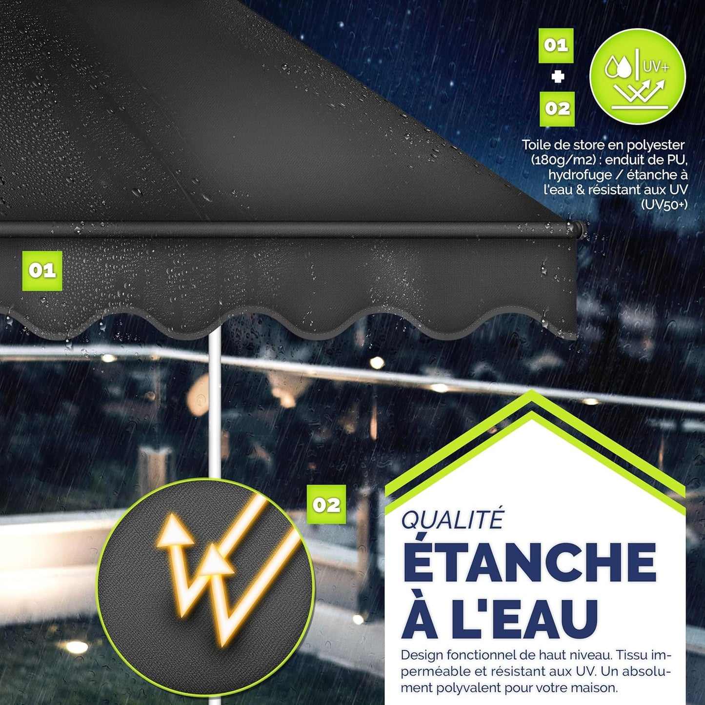 auvent pour terrasse en toile