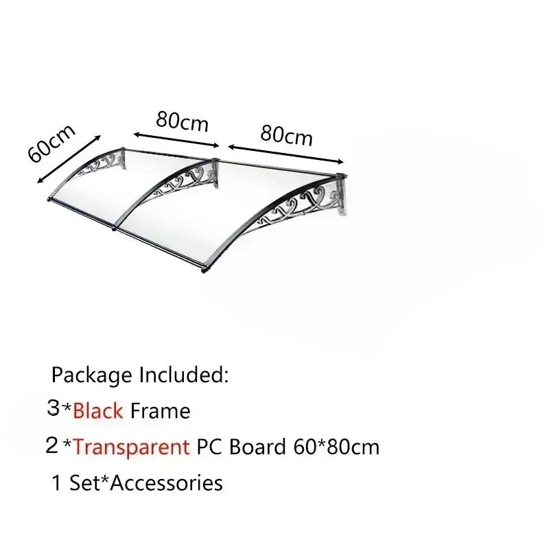 marquise de porte aluminium 160x60cm