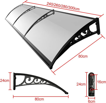 marquise de porte en aluminium 240x80cm