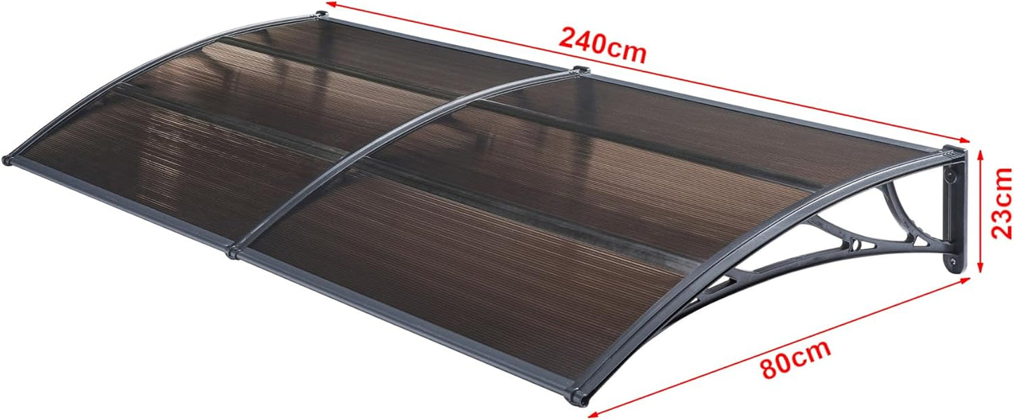 marquise et auvent de porte 240x80cm