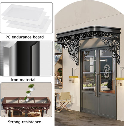 marquise de porte fer forgé 250x100cm