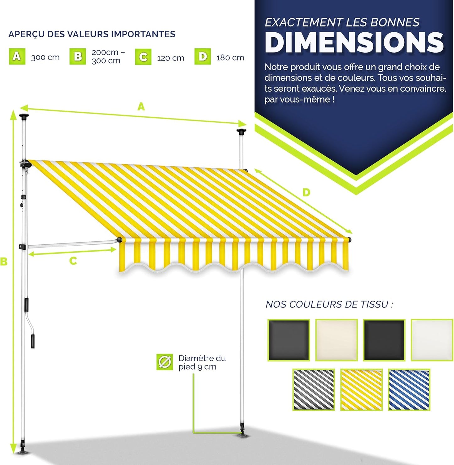 auvent balcon sans perçage