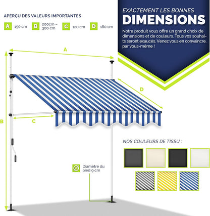 auvents terrasse 200x120cm