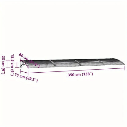 auvent de porte xxl 350x75cm