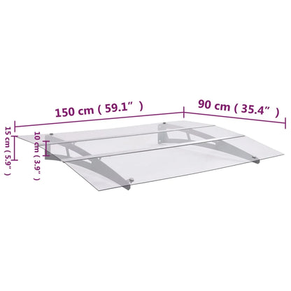 auvent de porte avec paroi 150x90cm