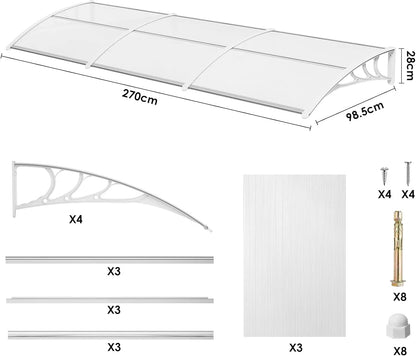 marquise de porte blanche 270x100cm