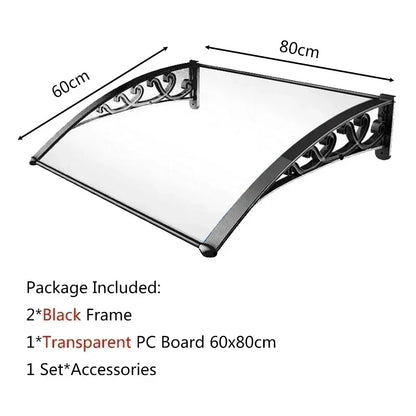 auvent de porte marquise 80x60cm