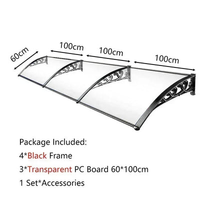 grande marquise de porte 300x60cm