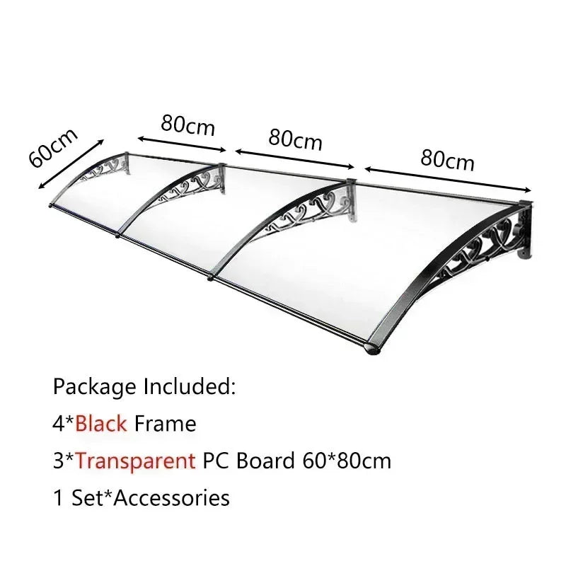 marquise de porte en aluminium 240x60cm