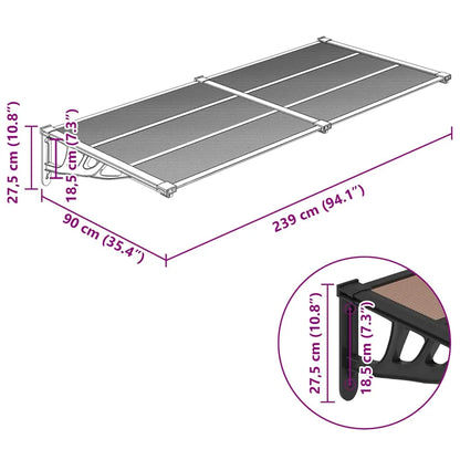 marquise auvent moderne 240x90cm