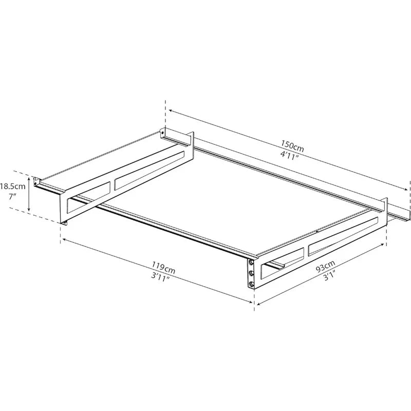 auvent de porte verre 150x90cm