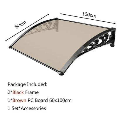 marquise auvent de porte 100x60cm