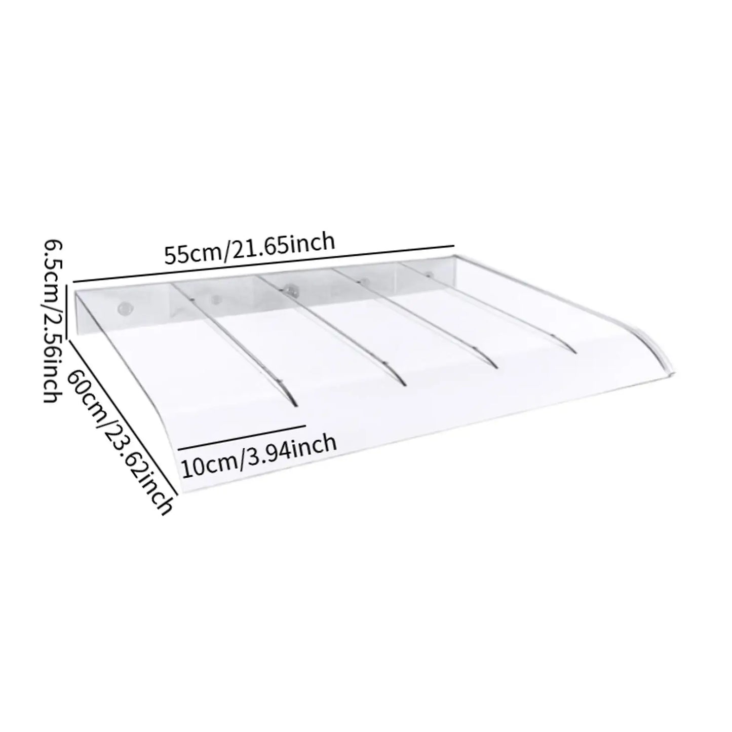 polycarbonate marquise de porte 60x50cm