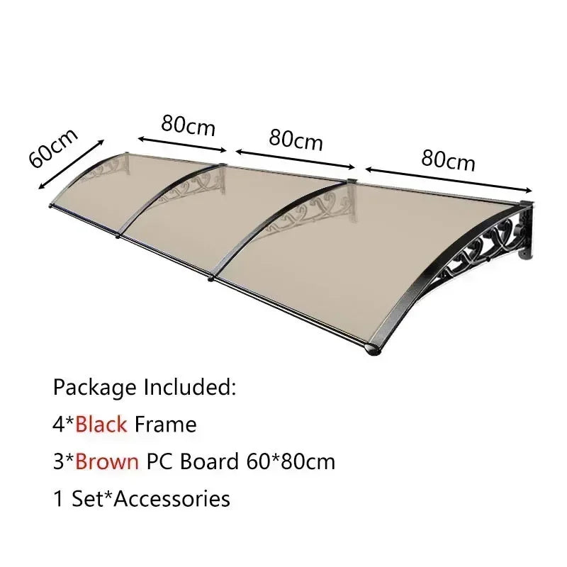 auvent de porte marquise 240x60cm